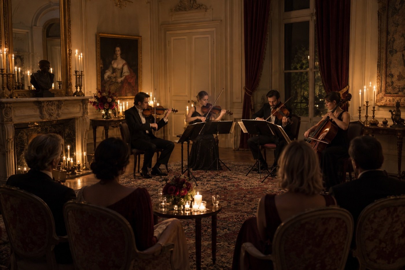 Concert privé dans un salon historique pour quelques invités