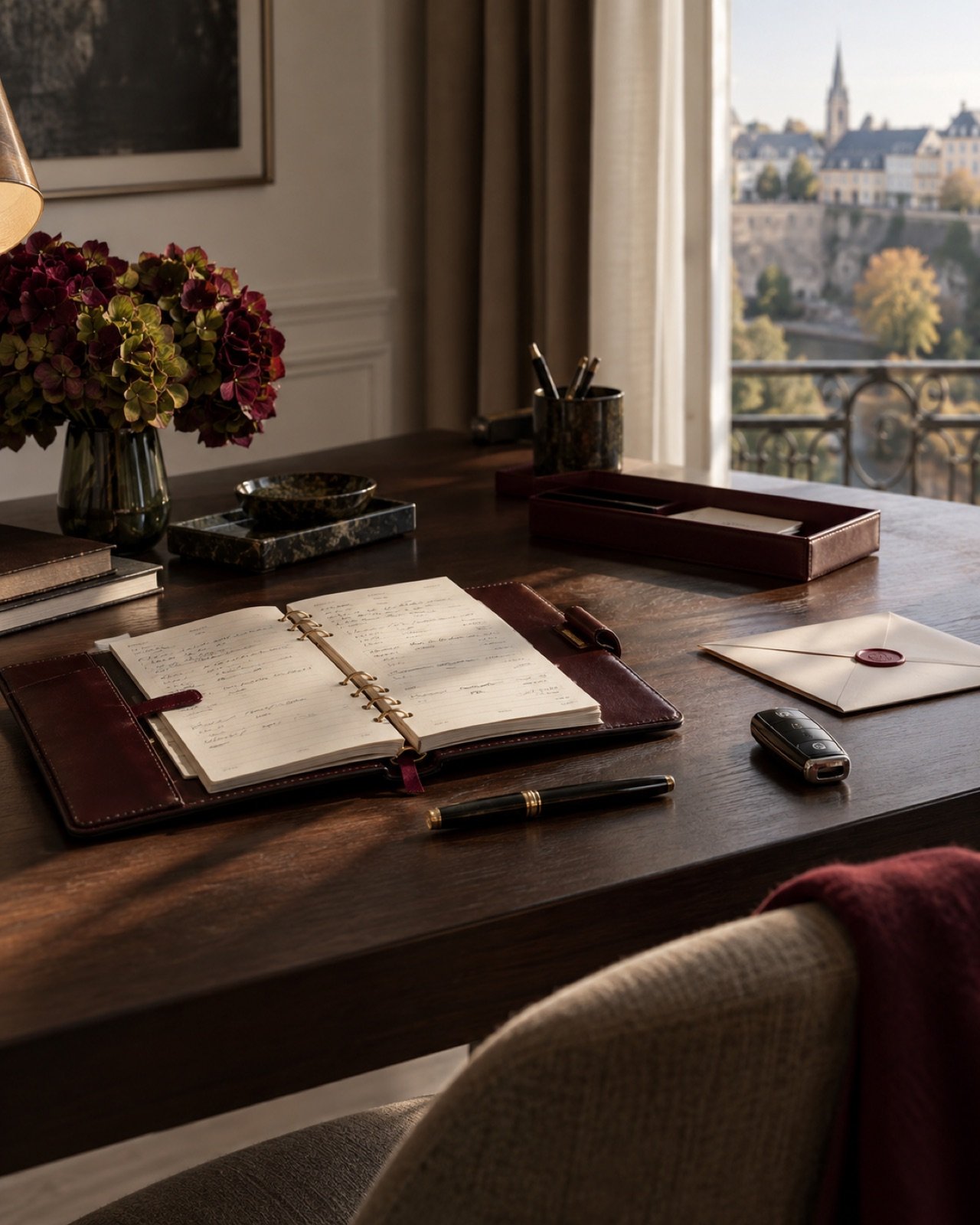 Agenda personnel préparé dans une résidence privée au Luxembourg
