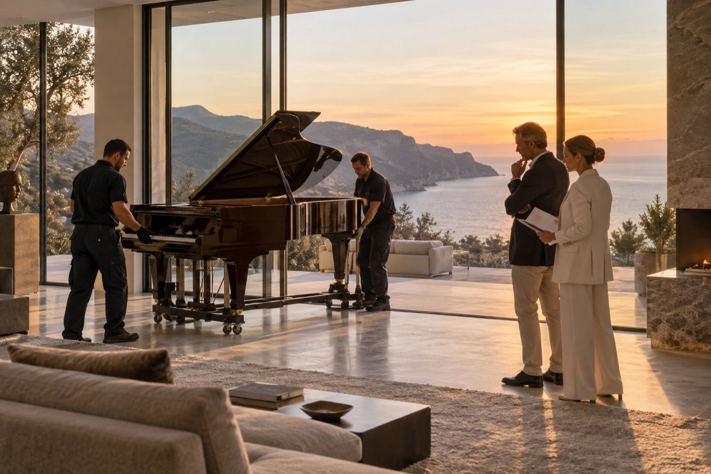 Installation d’un piano à queue dans une résidence contemporaine