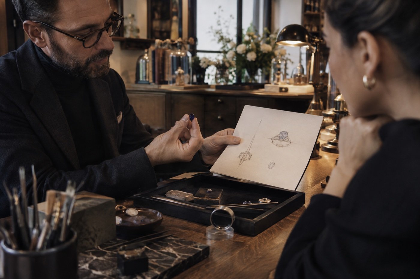 Jewellery and precious objects arranged by Maison Silaïa